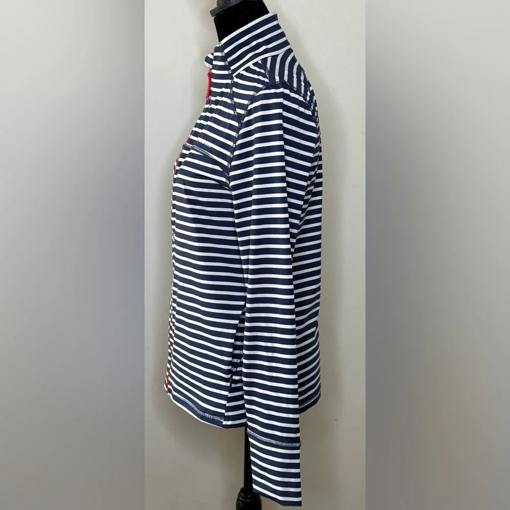 Vineyard Vines navy and white stripe summer beach jacket preppy nautical XS EUC
